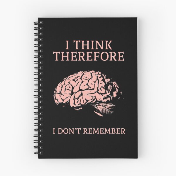 Item preview, I Think Therefore I Don't Remember Funny Philosophy Humor Brain designed and sold by sillyquestions.
