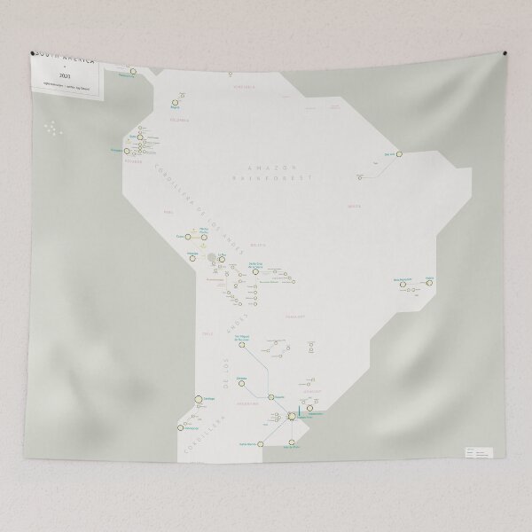 Item preview, Night Trains South America Map designed and sold by Jug Cerovic.