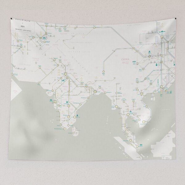 Item preview, Night Trains South Asia Map designed and sold by Jug Cerovic.
