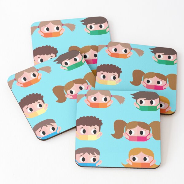 Item preview, children's heads with colourful protective masks designed and sold by duxpavlic.
