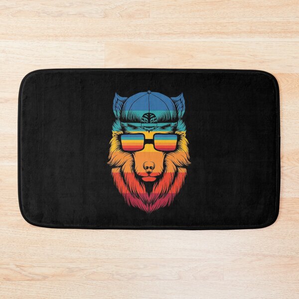 Item preview, Retro Trippy Wolf Head LGBTQ Synth Art designed and sold by aMortalArtist.