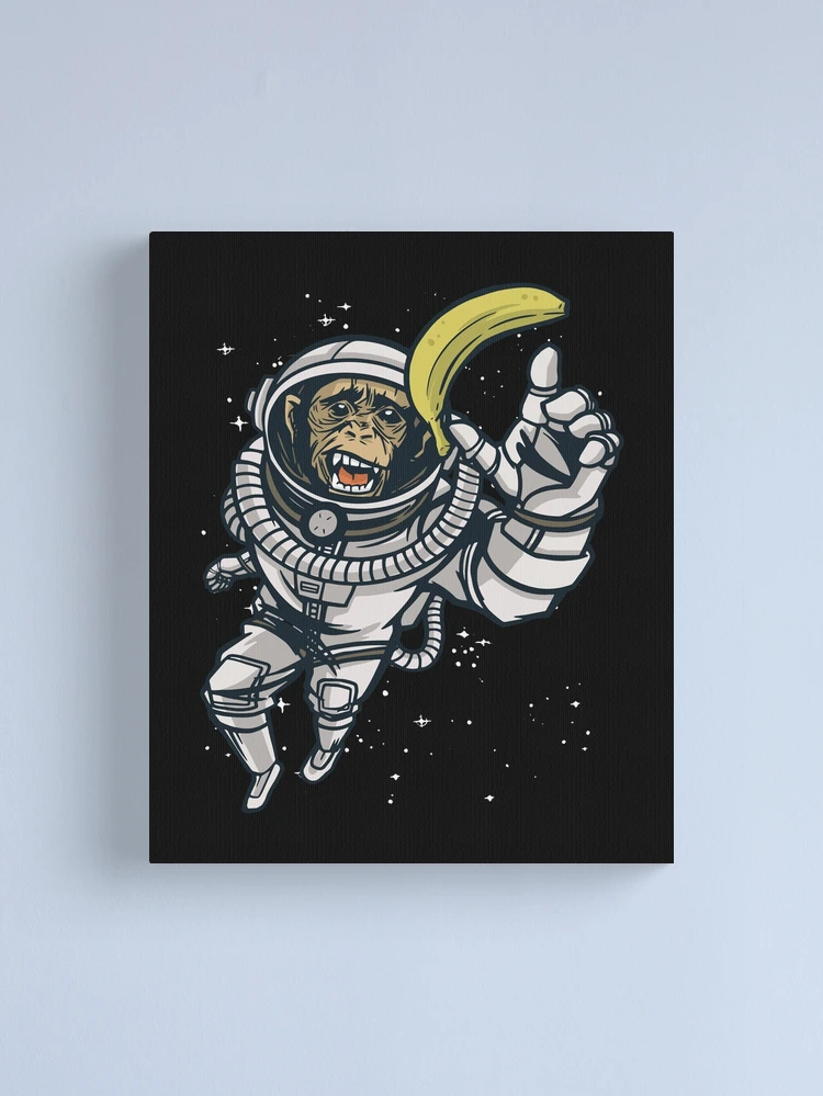 手書き油絵 astronaut monkey絵画 額付き インテリア 油彩画 Galactic