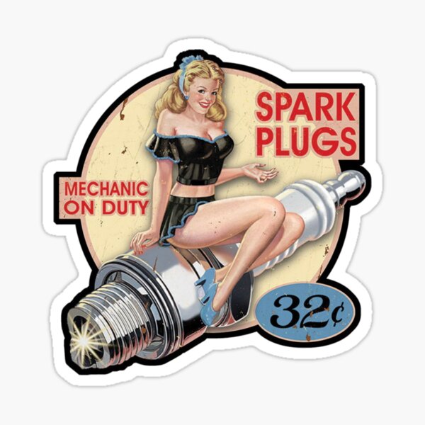 Spark Plugs Pin Up old school Sticker