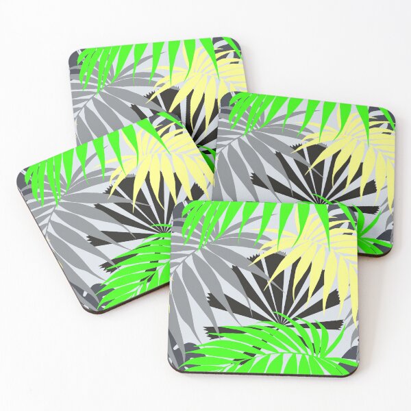 Item preview, Tropicaleaves Palm Monstera in Grey, Lemon and Lime designed and sold by TropicalFronds.
