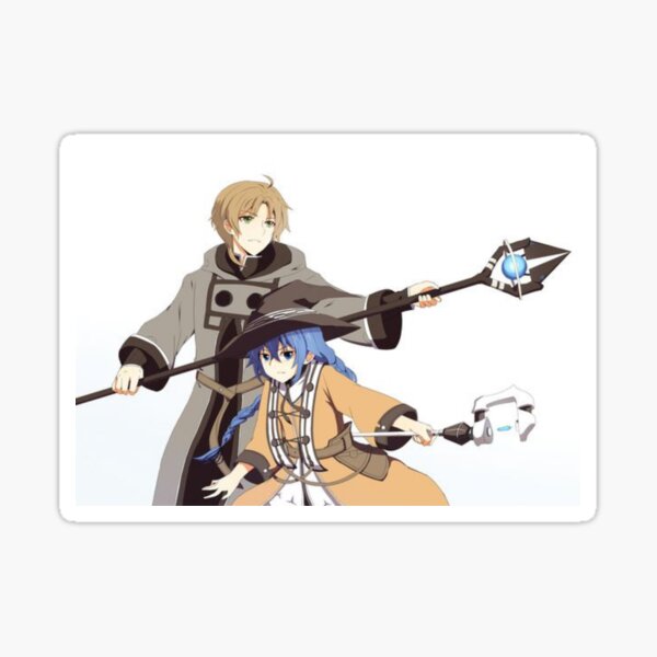 Mushoku Tensei: Jobless Reincarnation Rudeus Roxy Migurdia magic badass waifuu couples Sticker