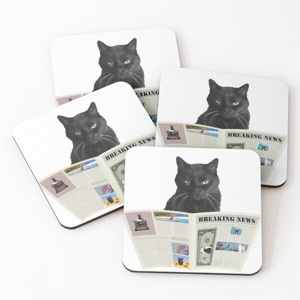 Item preview, Newspaper Breaking News Black Cat - Author Journalist designed and sold by Move-Art.