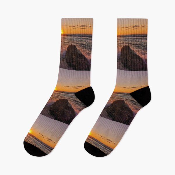 Item preview, Sunset by the beach in Paphos Cyprus - warm orange sunset view designed and sold by whatisonmymind.