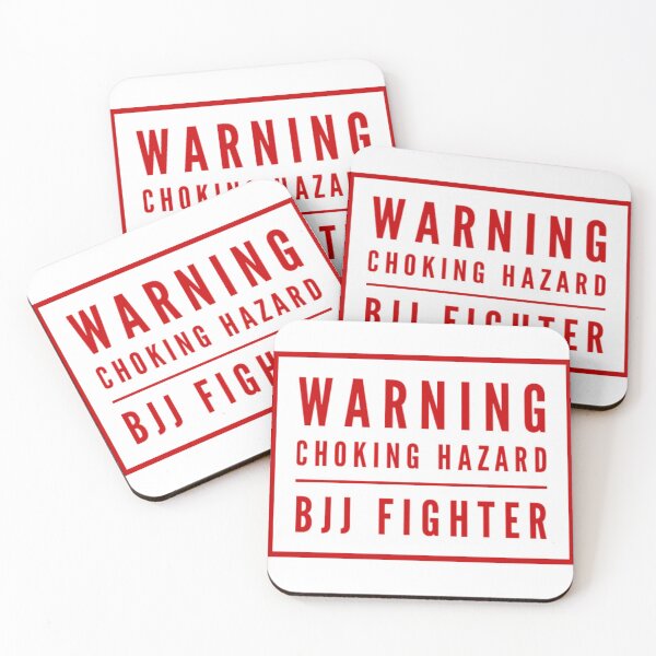 Artikelvorschau, Jiu Jitsu Warnung Erstickungsgefahr | BJJ Fighter (Rot) - BJJ entworfen und verkauft von MMA Apparel.