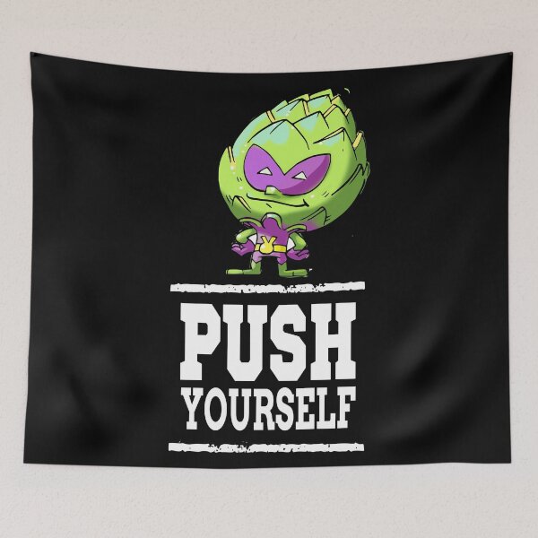 Item preview, Push Yourself Artichoke Alien Workout Bodybuilding Planet 9 designed and sold by ProjectX23.