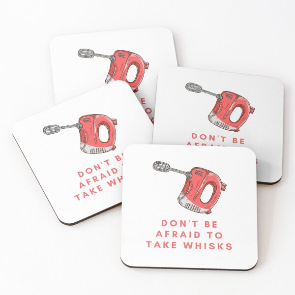 Item preview,  Don't be Afraid to take Whisks, Don't be afraid to take Risks Pun (white) designed and sold by GoodMoodFood.