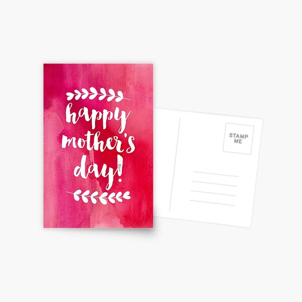Happy Mother's Day | Pink Watercolor Postcard