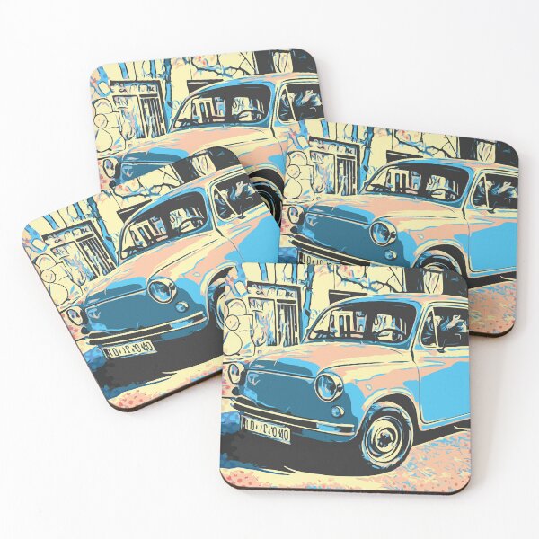Item preview, Little Blue City Car, Old School Retro Tiny Car designed and sold by D-Spot Shop.