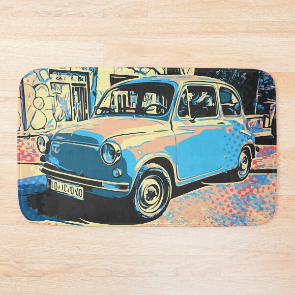 Item preview, Little Blue City Car, Old School Retro Tiny Car designed and sold by D-Spot Shop.