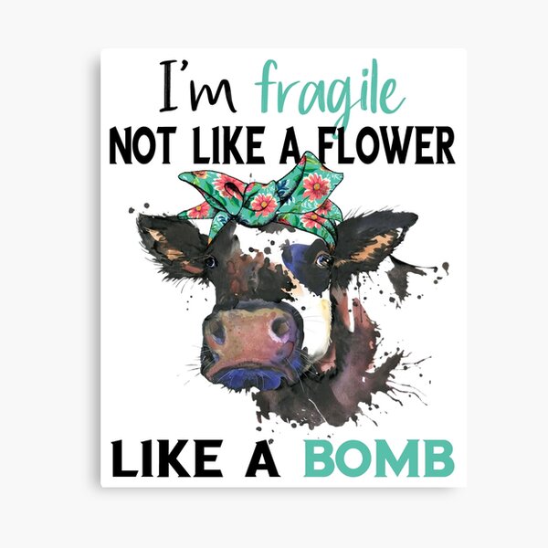 Aperçu de l'œuvre Cadeau de vache drôle-fragile comme une bombe créée et vendue par BRtisticDesigns.