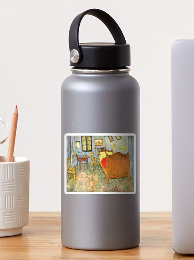 Thumbnail 1 of 3, Sticker, 'Van Gogh's Bedroom' by Vincent Van Gogh (Reproduction) designed and sold by RozAbellera.
