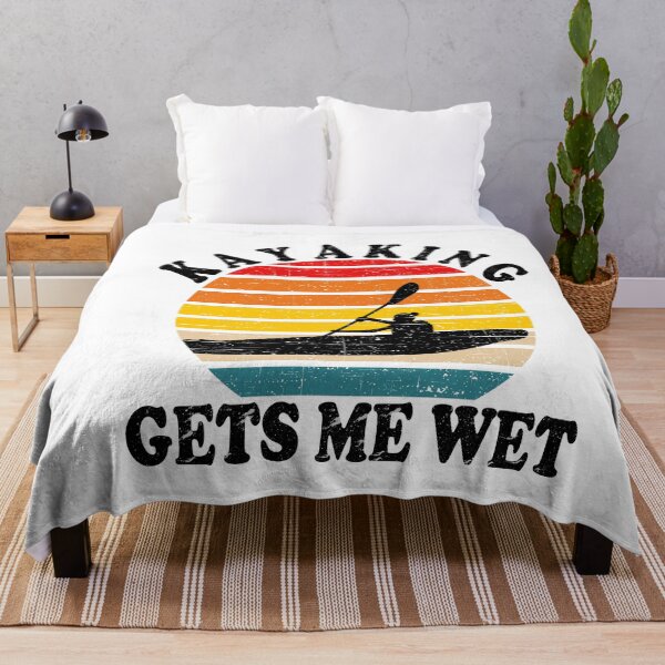 Item preview, kayaking gets me wet, funny vintage retro sunset kayak, unique gifts for kayaker designed and sold by PRINTED ..