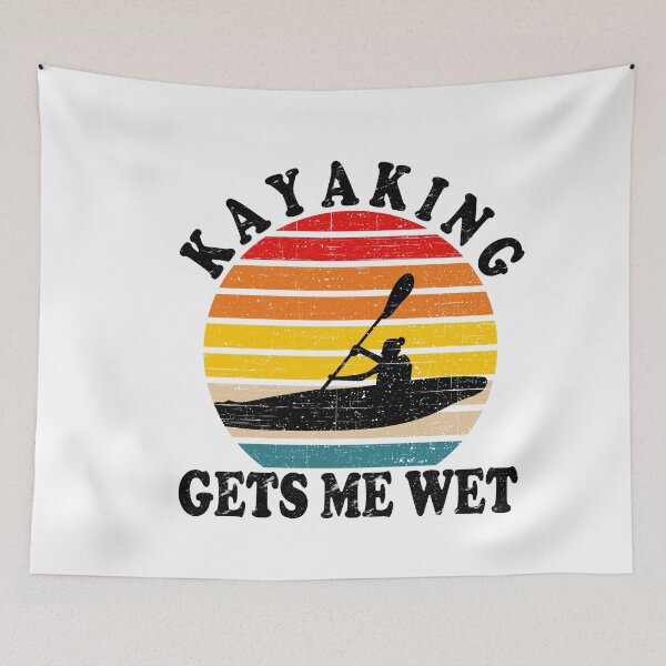 Item preview, kayaking gets me wet, funny vintage retro sunset kayak, unique gifts for kayaker designed and sold by PRINTED ..
