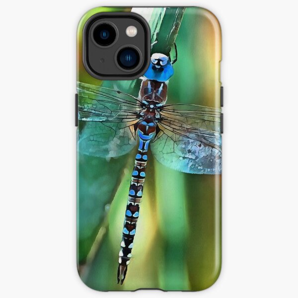 Fantasy Dragonfly In Turquoise and Black iPhone Tough Case