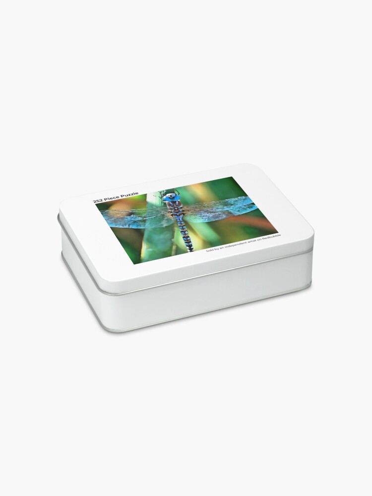 Alternate view of Fantasy Dragonfly In Turquoise and Black Jigsaw Puzzle