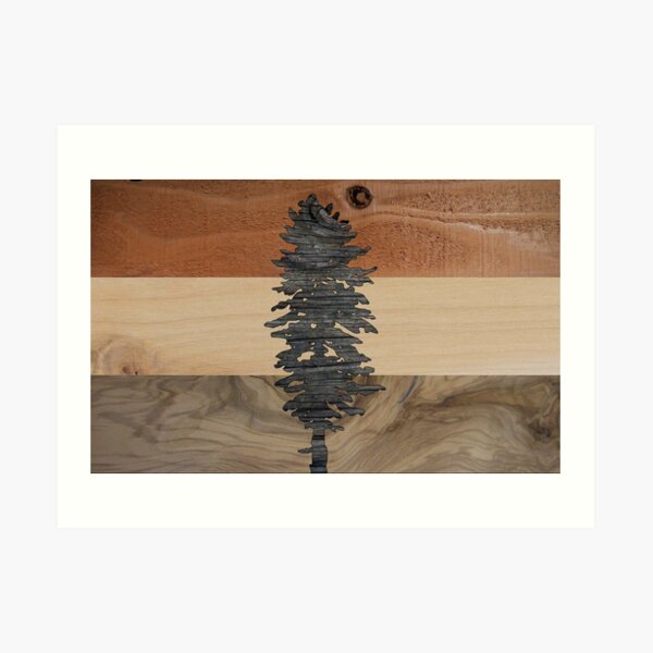 The Doug Flag in Wood Art Print