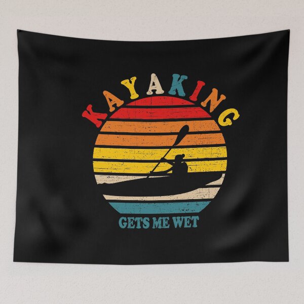 Item preview, kayaking gets me wet, funny vintage retro sunset kayak, unique gifts for kayaker designed and sold by PRINTED ..