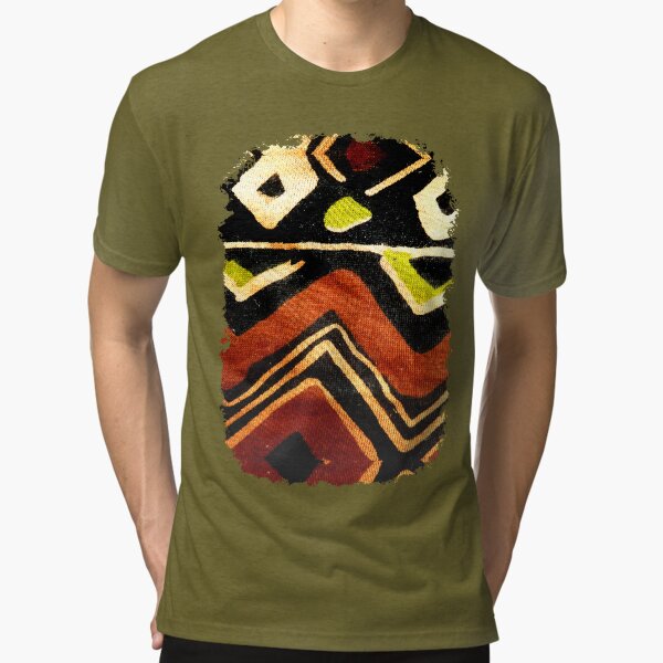 Africa Design Fabric Texture Tri-blend T-Shirt