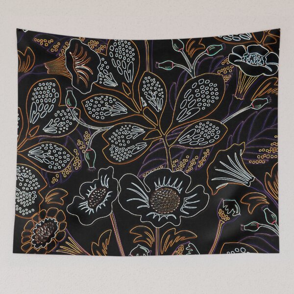 Item preview, Gin Flowers on Black designed and sold by Wildwestgilly.
