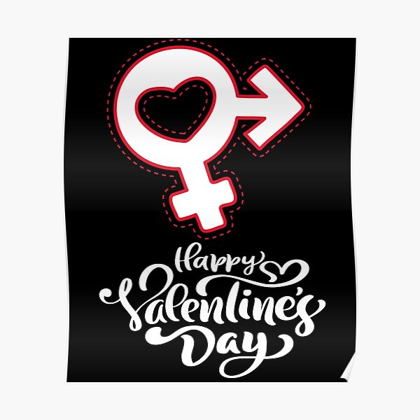 Love Male And Female Symbol Together Unicode Sex Symbols Happy Valentine S Day Poster By