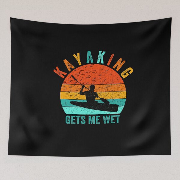 Item preview, kayaking gets me wet, funny vintage retro sunset kayak, unique gifts for kayaker designed and sold by PRINTED ..