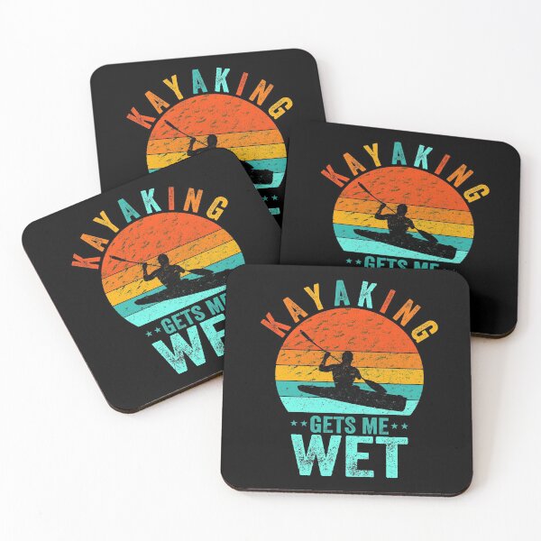Item preview, kayaking gets me wet, funny vintage retro sunset kayak, unique gifts for kayaker designed and sold by PRINTED ..