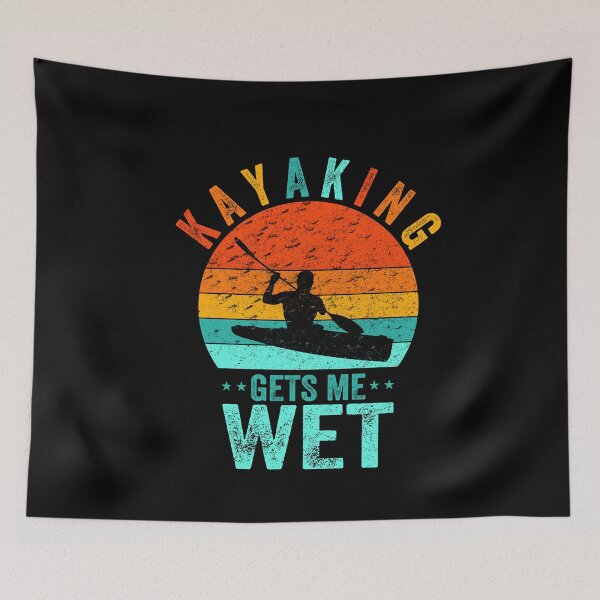 Item preview, kayaking gets me wet, funny vintage retro sunset kayak, unique gifts for kayaker designed and sold by PRINTED ..