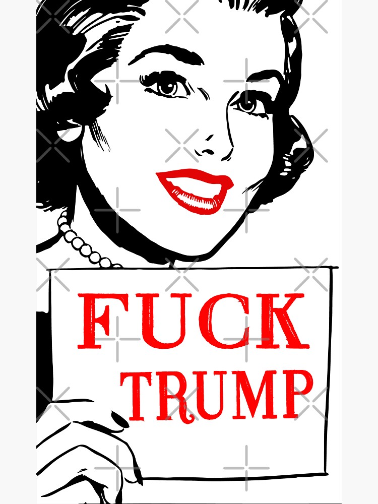 Thumbnail 3 of 3, Sticker, Fuck Trump - Retro designed and sold by ScarletsWork.