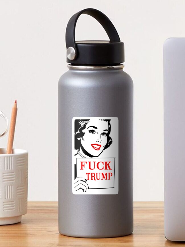 Thumbnail 1 of 3, Sticker, Fuck Trump - Retro designed and sold by ScarletsWork.