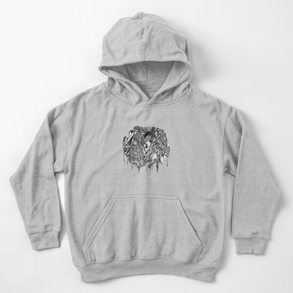 Silver Aluminium Molten Metal Digital Texture Kids Pullover Hoodie