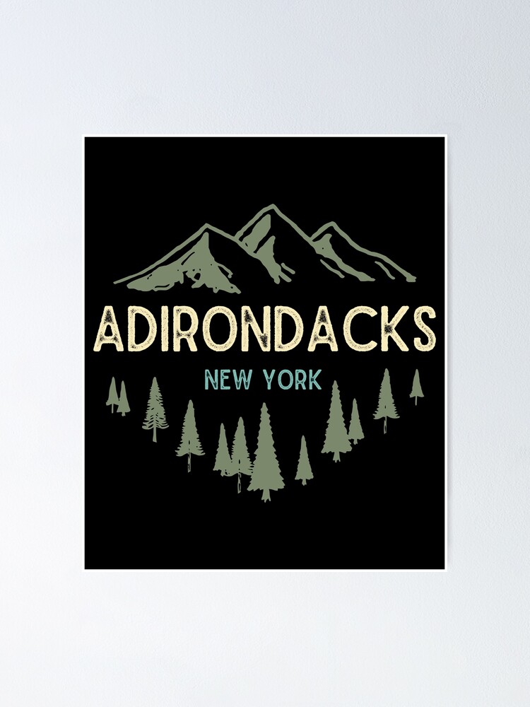 Adirondack Mountains Adirondacks New York Vintage Retro Poster