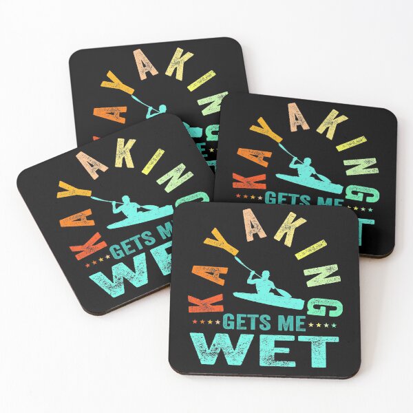Item preview, kayaking gets me wet, funny vintage retro sunset kayak, unique gifts for kayaker designed and sold by PRINTED ..