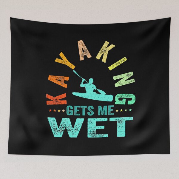 Item preview, kayaking gets me wet, funny vintage retro sunset kayak, unique gifts for kayaker designed and sold by PRINTED ..