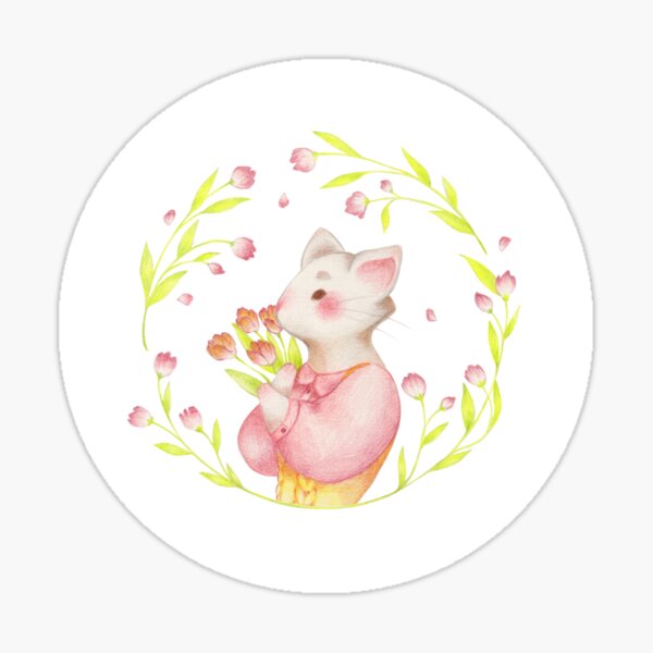 Flower Cat Sticker