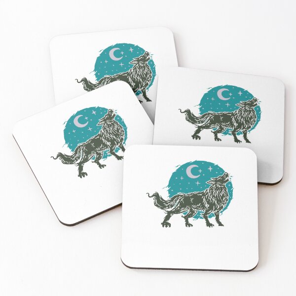 Item preview, Sacred Oriental Wolf Howling at the Moon and Stars designed and sold by aMortalArtist.