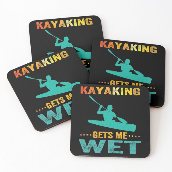 Item preview, kayaking gets me wet, funny vintage retro sunset kayak, unique gifts for kayaker designed and sold by PRINTED ..