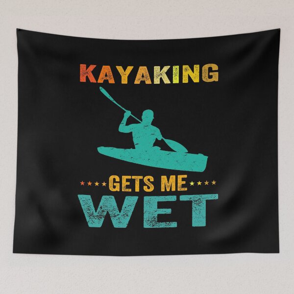 Item preview, kayaking gets me wet, funny vintage retro sunset kayak, unique gifts for kayaker designed and sold by PRINTED ..