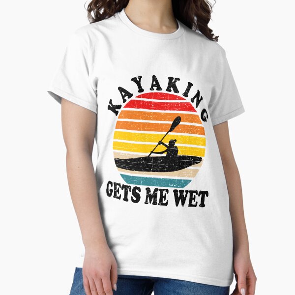 Item preview, kayaking gets me wet, funny vintage retro sunset kayak, unique gifts for kayaker designed and sold by PRINTED ..