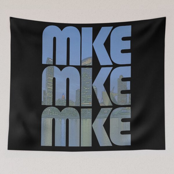 Item preview, Milwaukee, Wisconsin MKE Night Cityscape Repeating Pattern designed and sold by CrabbyLobster.