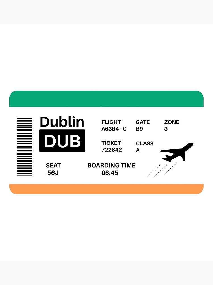 "Boarding pass Dublin" Poster for Sale by Ania25 Redbubble