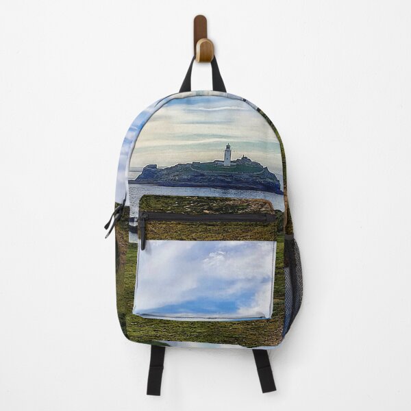 Item preview, Godrevy Lighthouse, Cornwall, England landscape beach art designed and sold by BarbaraGlebska.