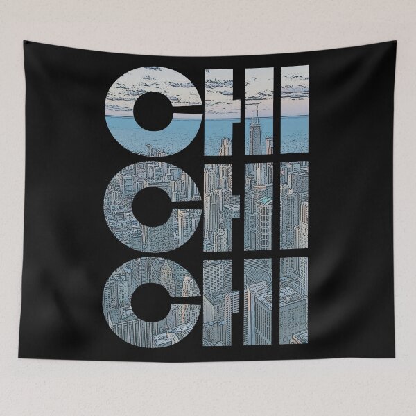 Item preview, Chicago, Illinois CHI Cityscape Repeating Pattern designed and sold by CrabbyLobster.