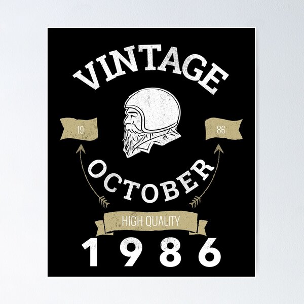 Item preview, October 1986 Birthday Vintage Birthday Gift For Dads, Uncles and Brothers designed and sold by BigJackTees.