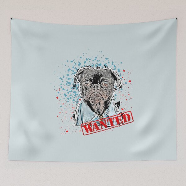 Item preview, Extremely dangerous pug wanted designed and sold by Bella85s.