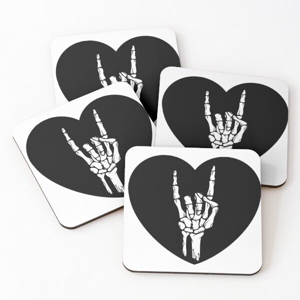 Item preview,  Rock 'n Roll Skeleton hand and black heart  designed and sold by Cosmic Detour .