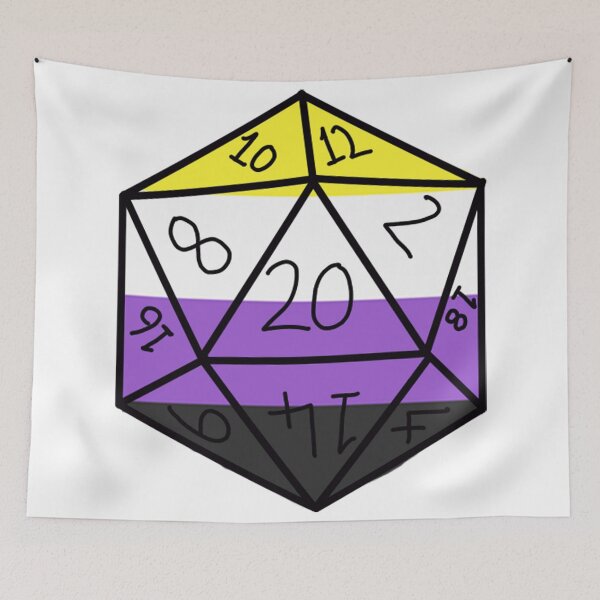 Item preview, Nonbinary Pride D20 designed and sold by Katy Briant.